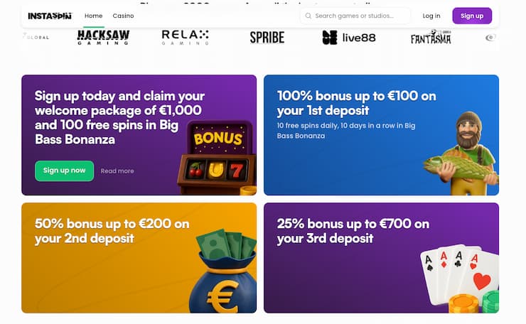 A view of the betting interface on InstaSpin, one of the best betting sites Australia has to offer.
